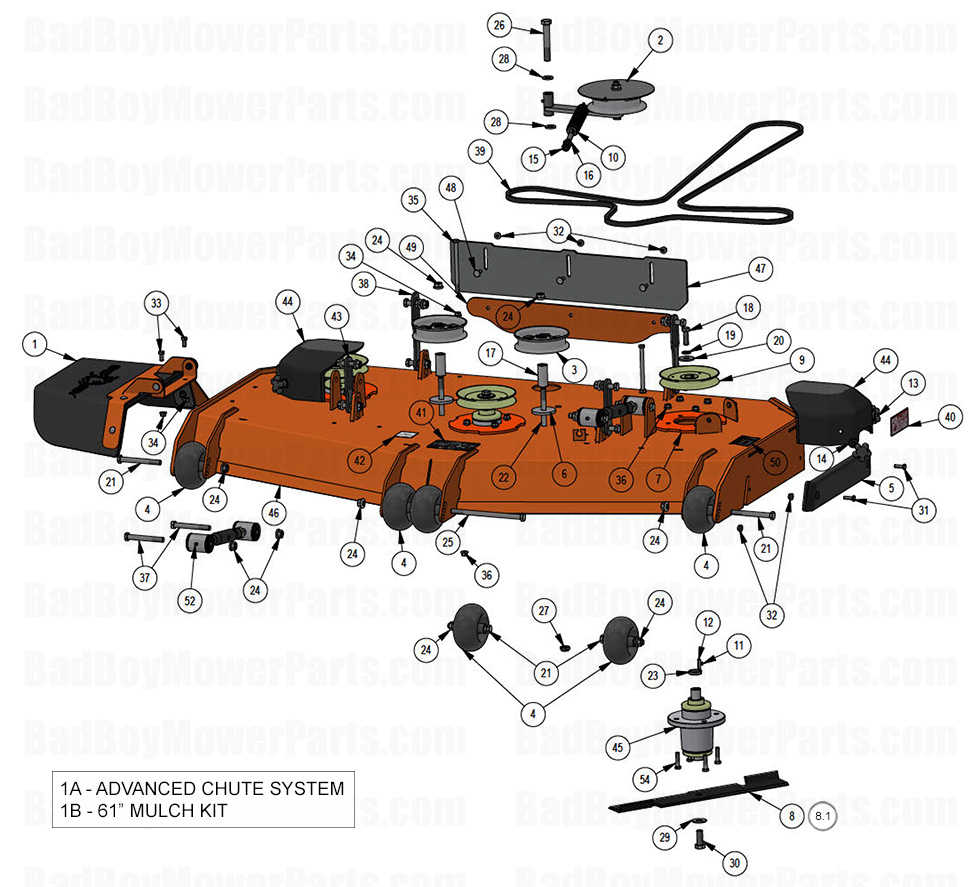 4190 - Bad Boy Mower Parts Lookup > 2025 > Revolt X > 61\" Deck Assembly